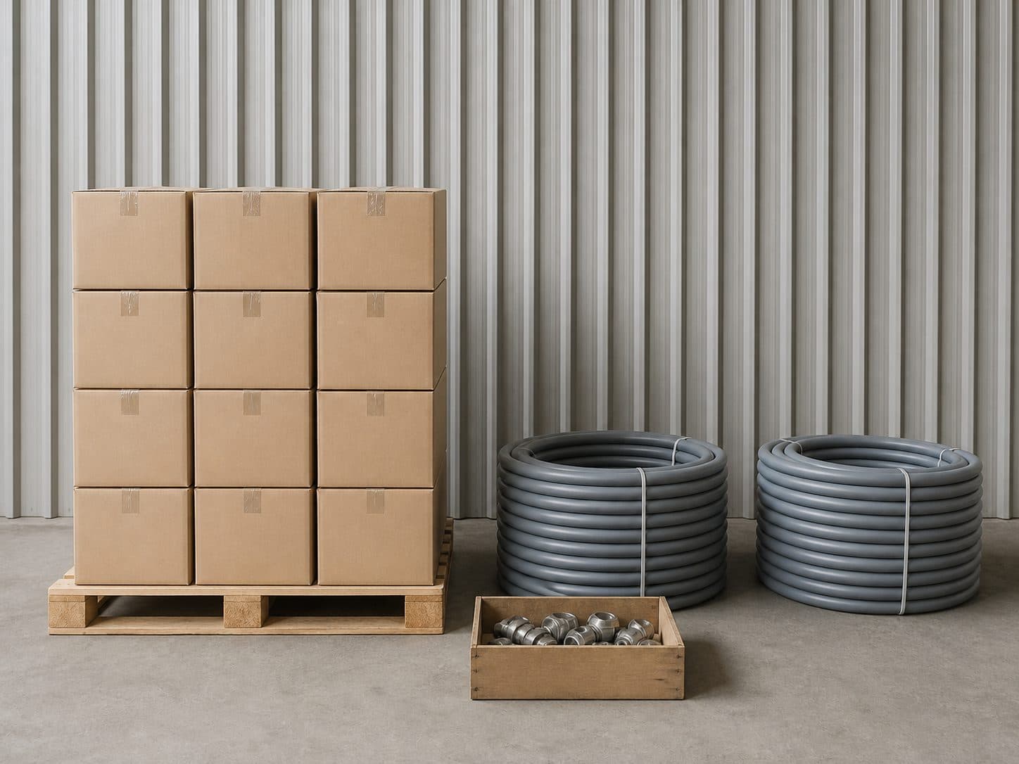 Materiaalsets geordend voor uitvoering.