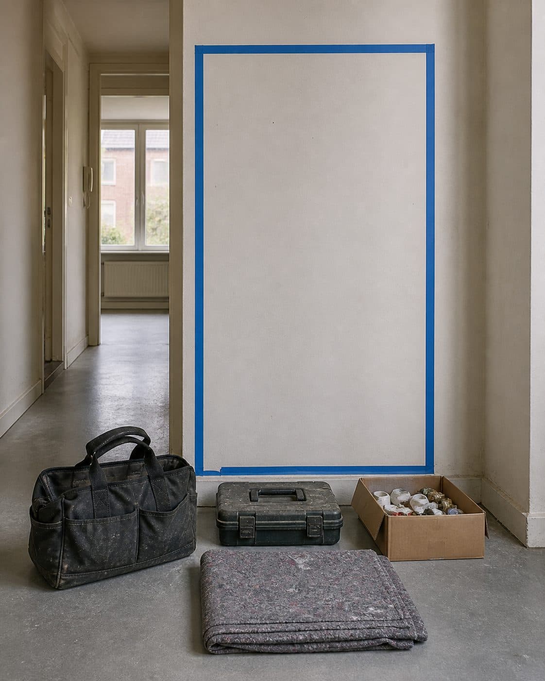 Werkplek, materiaal en gereedschap gereed vóór uitvoering.